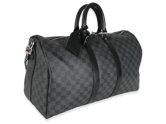 Louis Vuitton Damier Graphite Canvas Keepall Bandouliére 45 Noir - vue 4