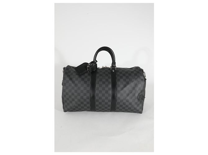 Louis Vuitton Damier Graphite Canvas Keepall Bandouliére 45 Noir - vue 7