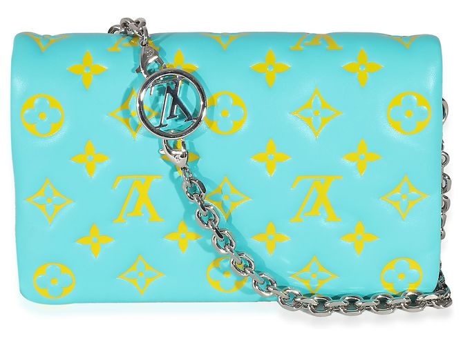 Louis Vuitton Menthe Jaune Monogramm geprägtes Lammleder-Pochette-Coussin Grün Gelb - Ansicht 2