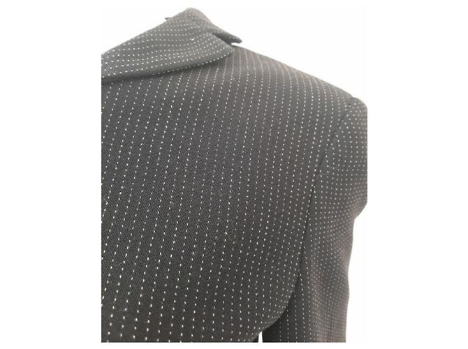 Chaqueta Giorgio Armani Negra con Rayas Blancas de Lana - vista 5