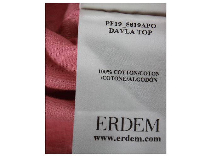 Top Erdem con hombros descubiertos en algodón rosa - vista 5