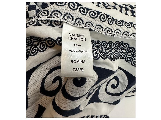 Autre Marque Valerie Khalfon Romina Midikleid Weiß Blau Mehrfarben - Ansicht 8
