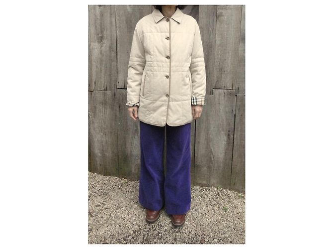 Giacca trapuntata Burberry taglia 40 Bianco sporco - vista 2
