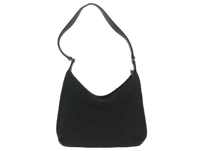 GUCCI Sac à Bandoulière Toile Noir Auth bs11422 - vue 2