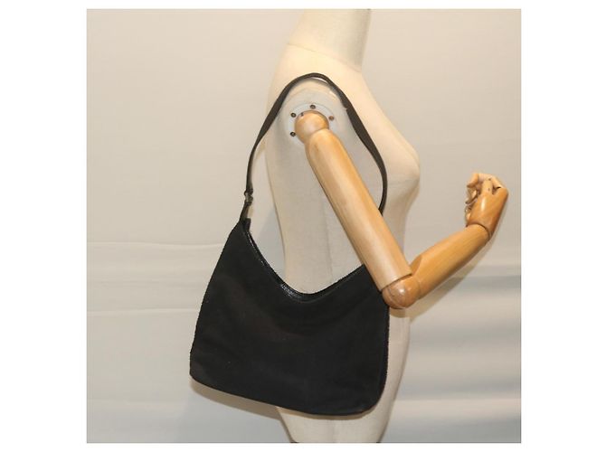GUCCI Sac à Bandoulière Toile Noir Auth bs11422 - vue 22