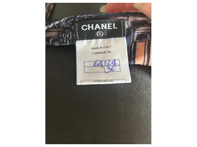 Top Chanel in seta multicolore - vista 7