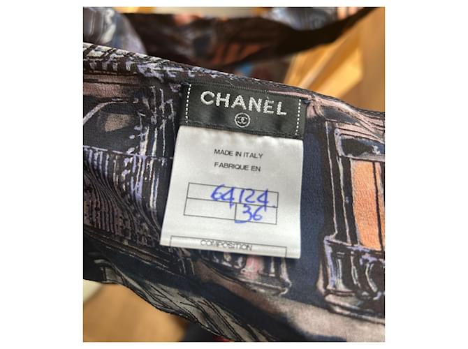 Top Chanel in seta multicolore - vista 8
