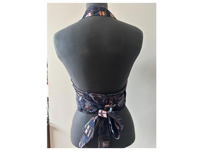 Top Chanel in seta multicolore - vista 9