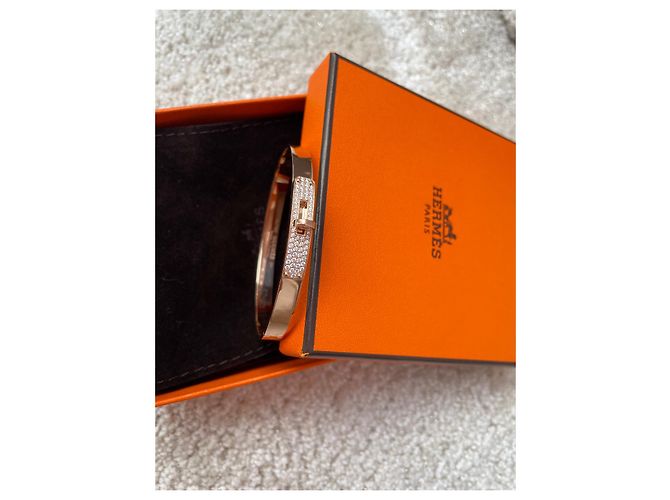 Pulsera Hermès Kelly de oro rosa con diamantes Dorado - vista 2