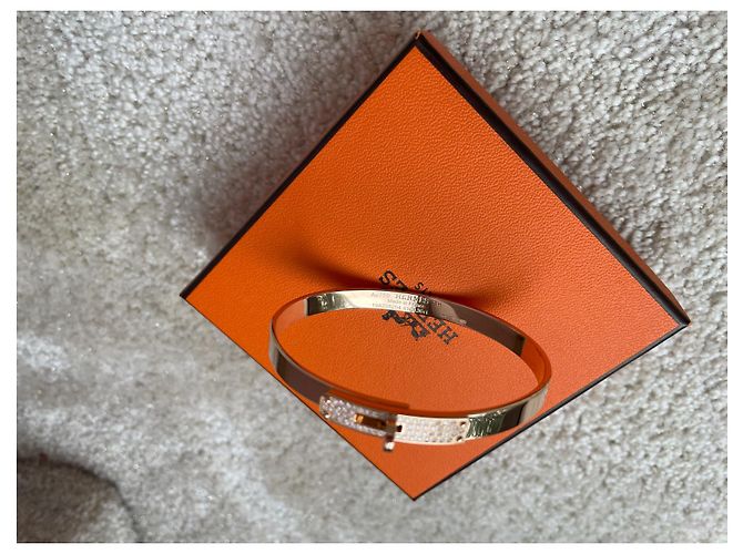 Pulsera Hermès Kelly de oro rosa con diamantes Dorado - vista 5