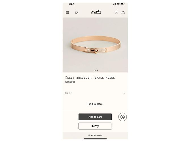 Pulsera Hermès Kelly de oro rosa con diamantes Dorado - vista 6