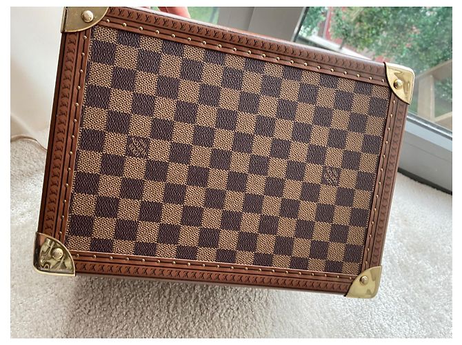 Louis Vuitton Damier Boite Flacon Borsa da viaggio marrone pelle - vista 4