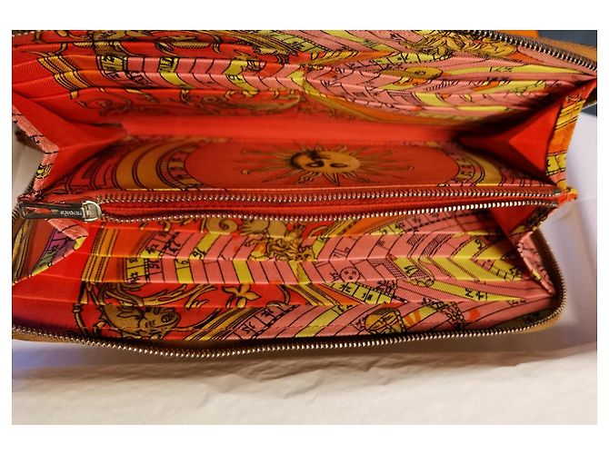 Silk In Hermès Seda en cartera clásica de piel de becerro Epson/Interior de seda Rosa Coñac - vista 2