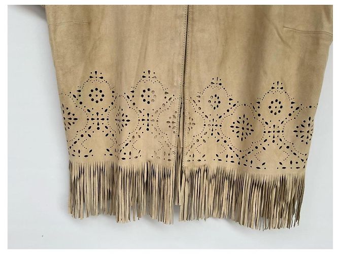 Conjunto de saia Escada em camurça bege - vista 14