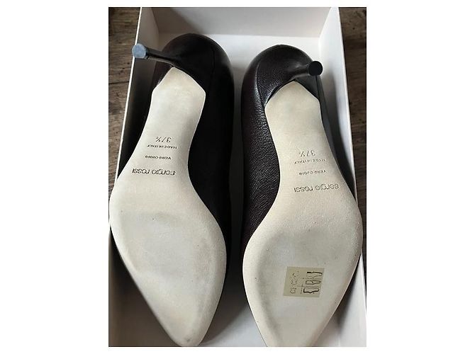 Décolleté Sergio Rossi Chi-Chi in pelle marrone Marrone scuro - vista 3