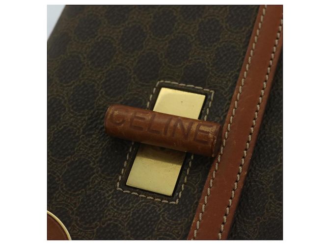 Céline CELINE Borsa a mano in tela macadam Pelle PVC Marrone Auth ep2930 - vista 10