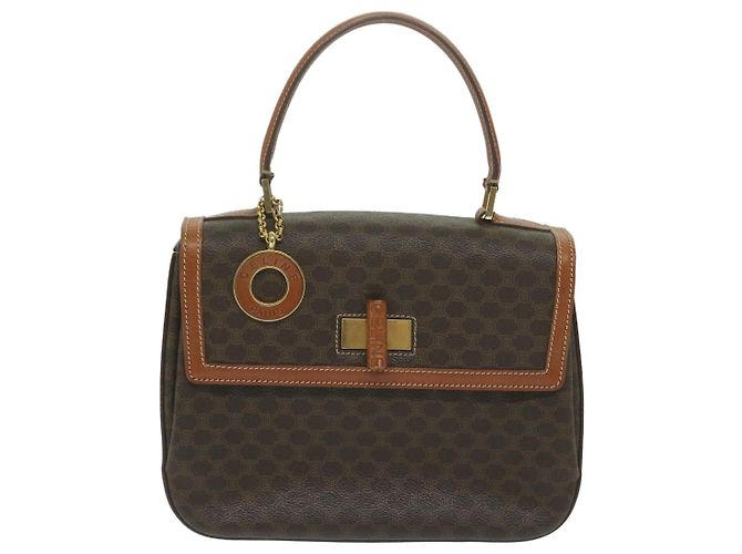 Céline CELINE Borsa a mano in tela macadam Pelle PVC Marrone Auth ep2930 - vista 13