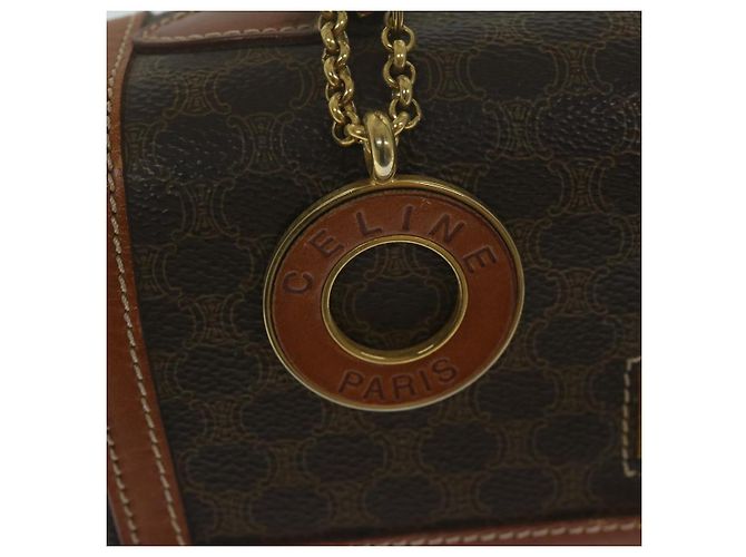 Céline CELINE Borsa a mano in tela macadam Pelle PVC Marrone Auth ep2930 - vista 19