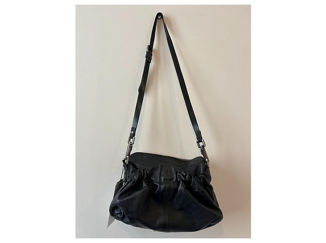 Borsa Burberry in pelle martellata nera con tracolla Nero - vista 2