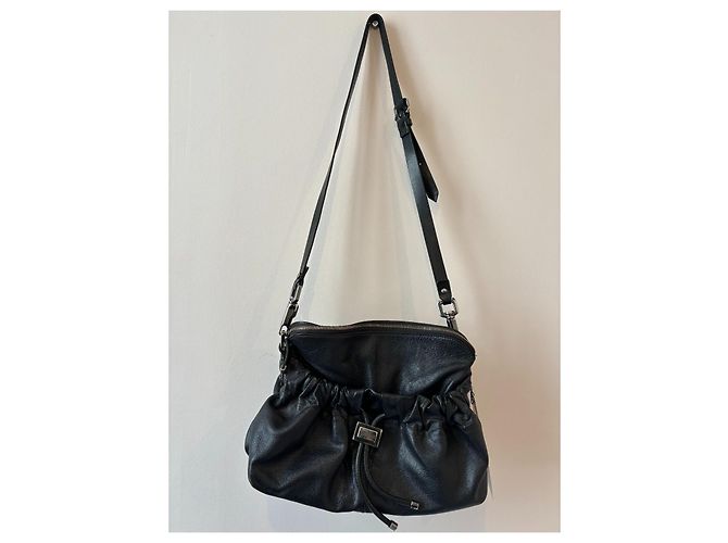 Borsa Burberry in pelle martellata nera con tracolla Nero - vista 3