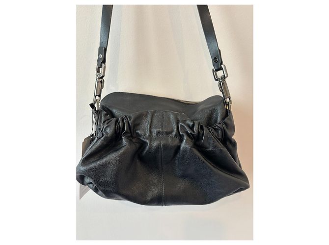 Borsa Burberry in pelle martellata nera con tracolla Nero - vista 6