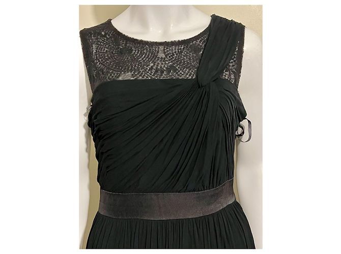 Langes schwarzes Abendkleid von Vera Wang - Ansicht 2