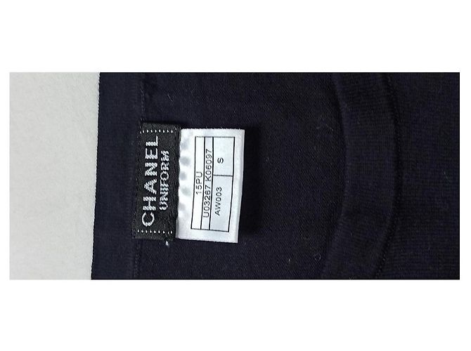 Cambon Camiseta Chanel Uniform de algodón azul marino - vista 3
