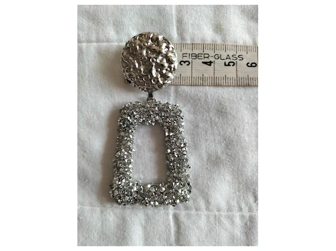 Orecchini pendenti rettangolari "MAX MARA". Argento - vista 10
