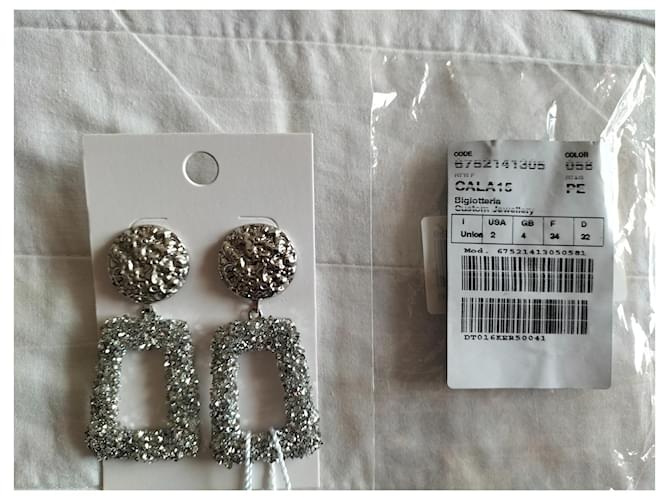 Orecchini pendenti rettangolari "MAX MARA". Argento - vista 11