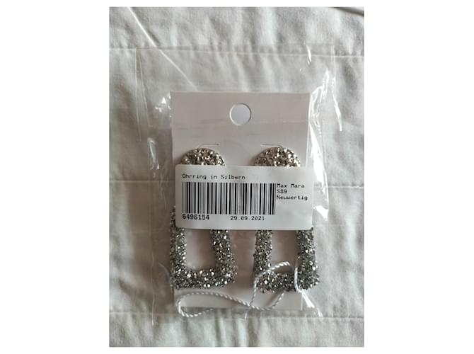 Orecchini pendenti rettangolari "MAX MARA". Argento - vista 12