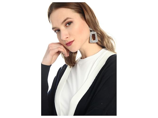 Orecchini pendenti rettangolari "MAX MARA". Argento - vista 13
