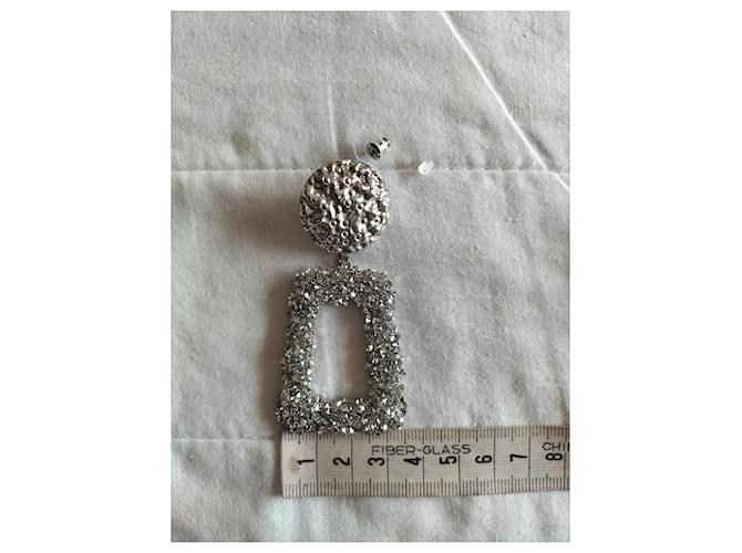 Orecchini pendenti rettangolari "MAX MARA". Argento - vista 9