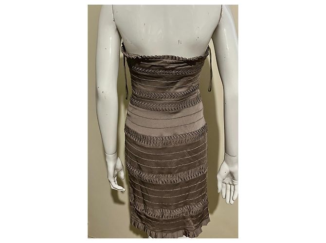 Temperley London Wunderschönes Taupe/graues trägerloses Kleid - Ansicht 3