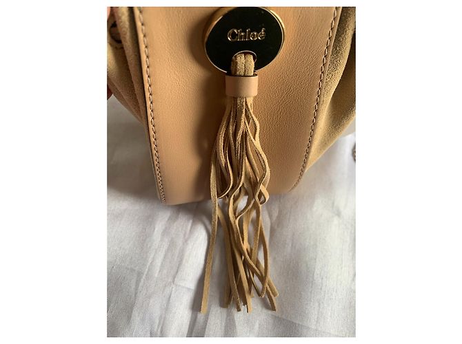 Borsa Chloé in pelle e nubuck beige - vista 13