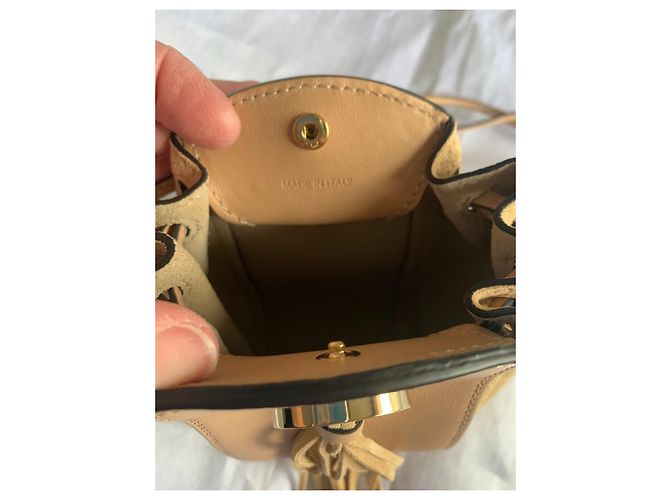 Borsa Chloé in pelle e nubuck beige - vista 14