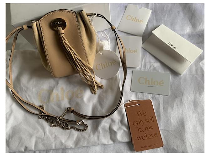 Borsa Chloé in pelle e nubuck beige - vista 2