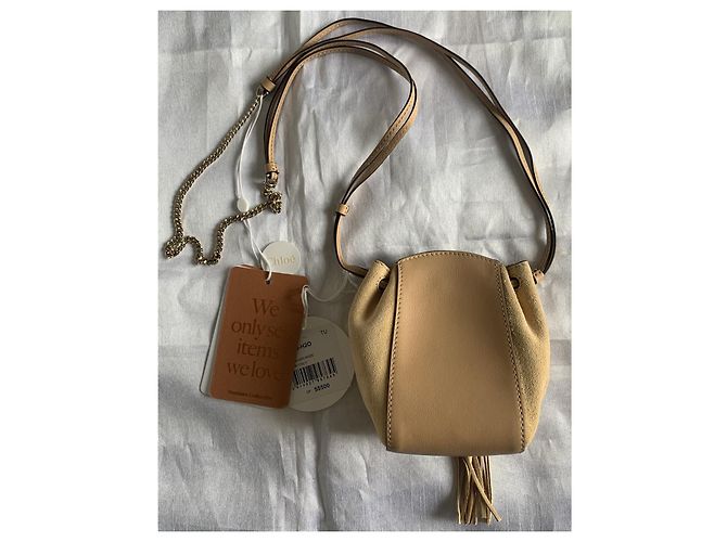 Borsa Chloé in pelle e nubuck beige - vista 3