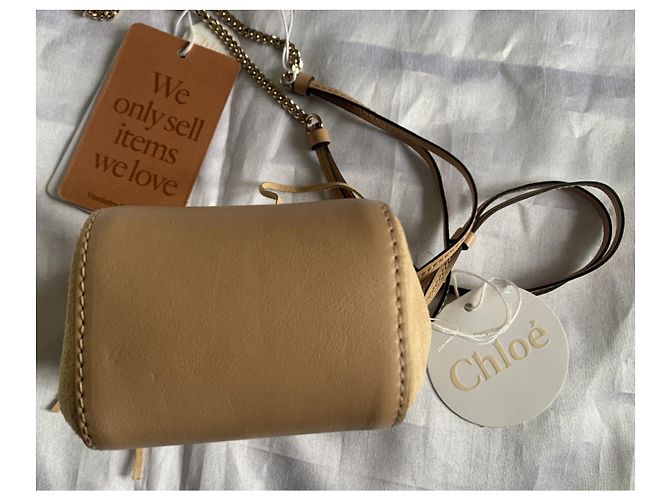 Borsa Chloé in pelle e nubuck beige - vista 7