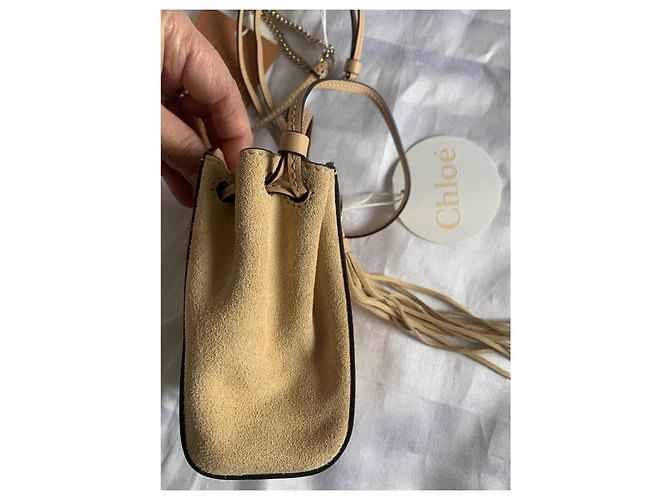 Borsa Chloé in pelle e nubuck beige - vista 8