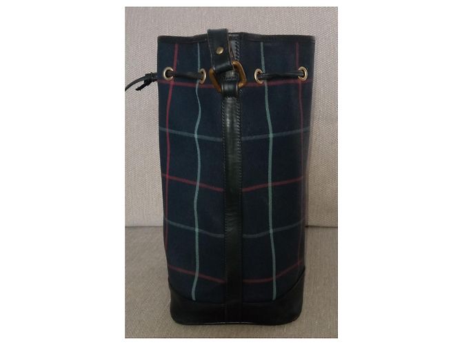 Borsa a secchiello Burberry in pelle blu navy - vista 10