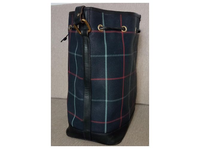 Borsa a secchiello Burberry in pelle blu navy - vista 11