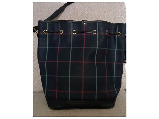 Borsa a secchiello Burberry in pelle blu navy - vista 4