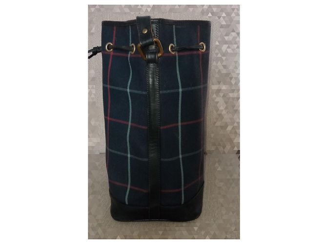 Borsa a secchiello Burberry in pelle blu navy - vista 8