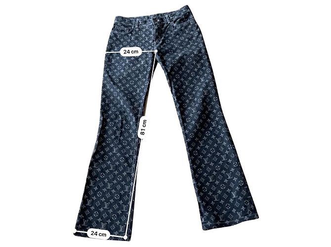Jeanshose mit Louis Vuitton-Monogramm Grau - Ansicht 10