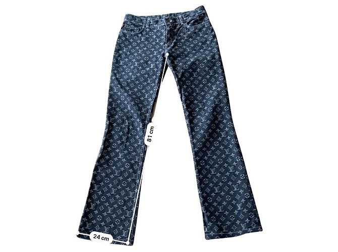 Jeanshose mit Louis Vuitton-Monogramm Grau - Ansicht 11