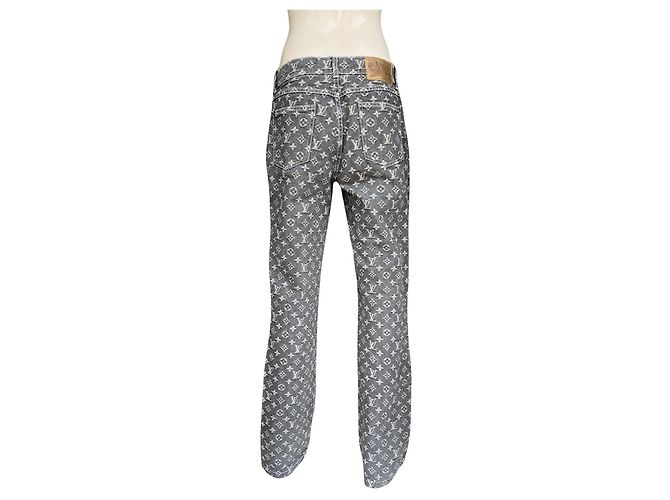 Jeanshose mit Louis Vuitton-Monogramm Grau - Ansicht 4