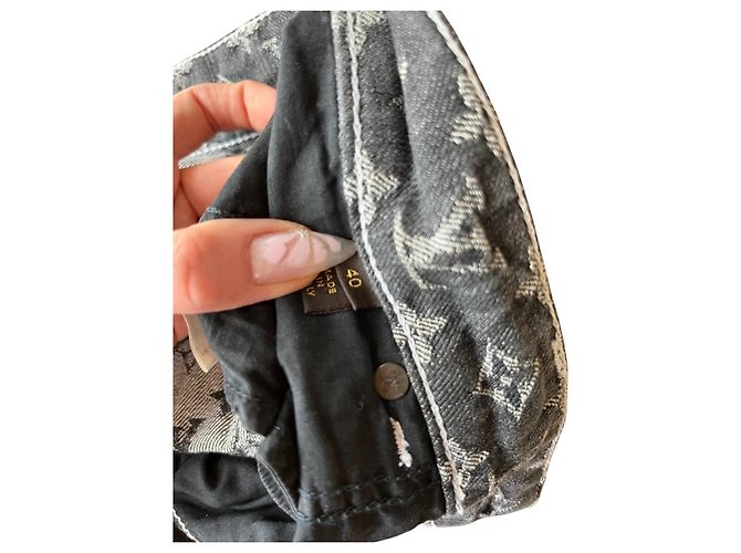 Jeanshose mit Louis Vuitton-Monogramm Grau - Ansicht 9
