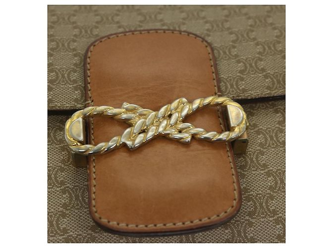Céline CELINE Borsa a tracolla in tela Macadam Beige Auth 63574 - vista 18
