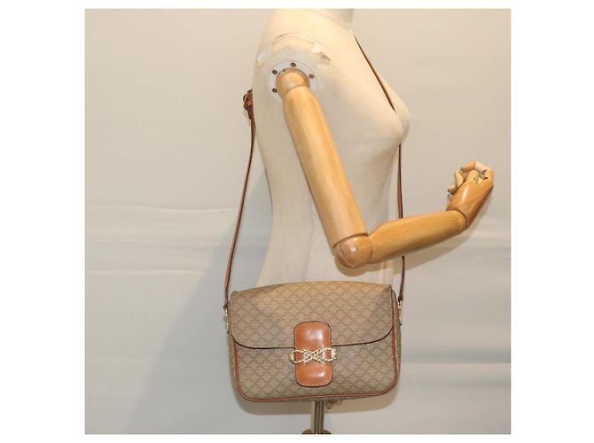Céline CELINE Borsa a tracolla in tela Macadam Beige Auth 63574 - vista 22