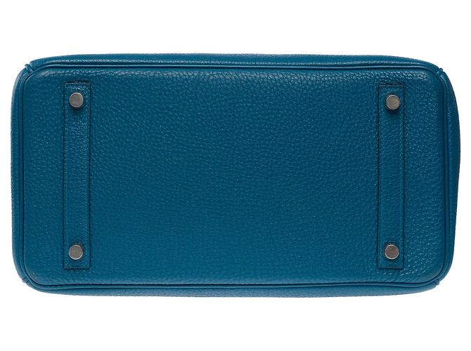 Hermès Sac HERMES Birkin 30 en Cuir Bleu - 101731 - vue 11